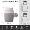 imageLaundry Hamper Woven Rope Large Clothes Hamper 256quot Height Tall Laundry Basket with Extended Handles for Storage Clothes Toys in Bedroom Bathroom Foldable Dark GreyWhite  light grey