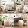 imageLaundry Hamper Woven Rope Large Clothes Hamper 256quot Height Tall Laundry Basket with Extended Handles for Storage Clothes Toys in Bedroom Bathroom Foldable Dark GreyGradient Yellow