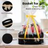 imageOIAHOMY Christmas Basket Woven Basket for Gifts Empty with Gift Bags and Ribbons Rope Basket for Decorations Storage Basket with Handles for Nursery Pet Toy Basket  PinkBlack