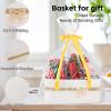 imageOIAHOMY Christmas Basket Woven Basket for Gifts Empty with Gift Bags and Ribbons Rope Basket for Decorations Storage Basket with Handles for Nursery Pet Toy Basket  PinkWhite