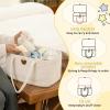 imageOIAHOMY Large Diaper Caddy Organizer for Baby Portable Baby Basket with Handles Gift Basket for Newborn Diaper storage Organizer for Changing Table and Car GreyWhite