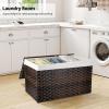 imageOIAHOMY Large Storage Basket with Lid 423 Gallon 160L Blanket Basket with Removable Liner Bag Wicker Hamper with Handle Foldable Hamper for Bedroom GreyBrown