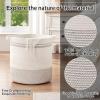 imageOIAHOMY Laundry Basket Rope Basket Large Storage Basket with HandlesModern Decorative Woven Basket for Living RoomStorage Baskets for Toys Throws Pillowsand Towels 18quot16quotLight Grey