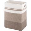 imageOIAHOMY Laundry Hamper Laundry BasketRectangle Cotton Large Blanket Storage Basket for Living roomBedroom Woven Decorative Storage for ToysClothesPillows16x13x22inBlueGradient Yellow