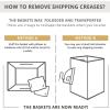 imageOIAHOMY Laundry Hamper Laundry BasketRectangle Cotton Large Blanket Storage Basket for Living roomBedroom Woven Decorative Storage for ToysClothesPillows16x13x22inBlueGradient Yellow