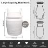imageOIAHOMY Laundry Hamper Woven Cotton Rope Large Clothes Hamper 256quot Height Tall Laundry Basket with Extended Cotton Handles for Storage Clothes Toys in Bedroom Bathroom Foldable Yellow variegatedWhite black