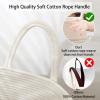 imageOIAHOMY Laundry Hamper Woven Cotton Rope Large Clothes Hamper 256quot Height Tall Laundry Basket with Extended Cotton Handles for Storage Clothes Toys in Bedroom Bathroom Foldable Yellow variegatedWhite black