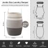 imageOIAHOMY Laundry Hamper Woven Cotton Rope Large Clothes Hamper 256quot Height Tall Laundry Basket with Extended Cotton Handles for Storage Clothes Toys in Bedroom Bathroom Foldable Yellow variegatedDark grey