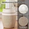 imageOIAHOMY Laundry Hamper Woven Cotton Rope Large Clothes Hamper 256quot Height Tall Laundry Basket with Extended Cotton Handles for Storage Clothes Toys in Bedroom Bathroom Foldable Yellow variegatedYellow variegated