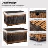 imageOIAHOMY Storage Basket with Lid 423 Gallon 160L Blanket Basket with Removable Liner Bag Synthetic Wicker Hamper with Handle Foldable Hamper for Living Room GreyGradient Brown