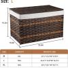imageOIAHOMY Storage Basket with Lid 423 Gallon 160L Blanket Basket with Removable Liner Bag Synthetic Wicker Hamper with Handle Foldable Hamper for Living Room GreyBrown