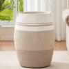 imageOIAHOMY Laundry Hamper Woven Cotton Rope Large Clothes Hamper 256quot Height Tall Laundry Basket with Extended Cotton Handles for Storage Clothes Toys in Bedroom Bathroom Foldable Yellow variegatedGradient Yellow