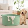 imageOIAHOMY 90L Large Blanket Basket with Handle Blanket Storage for Living Room 23quot x 23quot x 13quot Laundry Basket for Blankets Pillows Large Woven Rope Baskets for Kids Dogs Toys  BlackGreen
