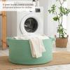 imageOIAHOMY 90L Large Blanket Basket with Handle Blanket Storage for Living Room 23quot x 23quot x 13quot Laundry Basket for Blankets Pillows Large Woven Rope Baskets for Kids Dogs Toys  BlackGreen