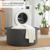 imageOIAHOMY 90L Large Blanket Basket with Handle Blanket Storage for Living Room 23quot x 23quot x 13quot Laundry Basket for Blankets Pillows Large Woven Rope Baskets for Kids Dogs Toys  BlackGrey