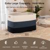 imageOIAHOMY 118L Extra Large Blanket Basket Rectangle Woven Cotton Rope Storage BasketUsed for storing Dirty Clothes Stuffed Animal Toy Storage for Living RoomKids Room25quot x 17quot x 16quot Gradient BrownGradient Blue