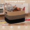 imageOIAHOMY 118L Extra Large Blanket Basket Rectangle Woven Cotton Rope Storage BasketUsed for storing Dirty Clothes Stuffed Animal Toy Storage for Living RoomKids Room25quot x 17quot x 16quot Gradient BrownBrown Black