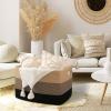 imageOIAHOMY 118L Extra Large Blanket Basket Rectangle Woven Cotton Rope Storage BasketUsed for storing Dirty Clothes Stuffed Animal Toy Storage for Living RoomKids Room25quot x 17quot x 16quot Gradient BrownBrown Black