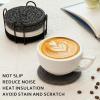 imageOIAHOMY 8 Pcs Coasters with Holder Coasters for Drinks Woven Cotton Absorbent Coaster Set for Kinds of Cups Housewarming Gifts for Home Decor YellowBlack