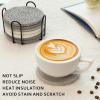 imageOIAHOMY 8 Pcs Coasters with Holder Coasters for Drinks Woven Cotton Absorbent Coaster Set for Kinds of Cups Housewarming Gifts for Home Decor YellowGray