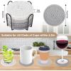 imageOIAHOMY 8 Pcs Coasters with Holder Coasters for Drinks Woven Cotton Absorbent Coaster Set for Kinds of Cups Housewarming Gifts for Home Decor YellowGray