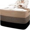 imageOIAHOMY 118L Extra Large Blanket Basket Rectangle Woven Cotton Rope Storage BasketUsed for storing Dirty Clothes Stuffed Animal Toy Storage for Living RoomKids Room25quot x 17quot x 16quot Gradient BrownBrown Black