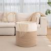 imageOIAHOMY 100L Laundry Hamper Dirty Clothes Hamper for Bedroom Collapsible Laundry Basket Large Blanket BasketNursery Hamper with Handle Blanket Storage for Living Room185x21inchesGradient BrownBrownWhite