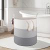 imageOIAHOMY 100L Laundry Hamper Dirty Clothes Hamper for Bedroom Collapsible Laundry Basket Large Blanket BasketNursery Hamper with Handle Blanket Storage for Living Room185x21inchesGradient BrownGradient Grey