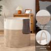 imageOIAHOMY 100L Laundry Hamper Dirty Clothes Hamper for Bedroom Collapsible Laundry Basket Large Blanket BasketNursery Hamper with Handle Blanket Storage for Living Room185x21inchesGradient BrownBrownWhite