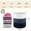 imageOIAHOMY 100L Laundry Hamper Dirty Clothes Hamper for Bedroom Collapsible Laundry Basket Large Blanket BasketNursery Hamper with Handle Blanket Storage for Living Room185x21inchesGradient BrownGradient Blue