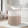 imageOIAHOMY 100L Laundry Hamper Dirty Clothes Hamper for Bedroom Collapsible Laundry Basket Large Blanket BasketNursery Hamper with Handle Blanket Storage for Living Room185x21inchesGradient BrownBrownWhite