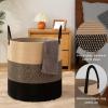 imageOIAHOMY 100L Laundry Hamper Dirty Clothes Hamper for Bedroom Collapsible Laundry Basket Large Blanket BasketNursery Hamper with Handle Blanket Storage for Living Room185x21inchesGradient BrownYellow  Black