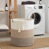 imageOIAHOMY 100L Laundry Hamper Dirty Clothes Hamper for Bedroom Collapsible Laundry Basket Large Blanket BasketNursery Hamper with Handle Blanket Storage for Living Room185x21inchesGradient BrownGradient Brown