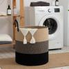imageOIAHOMY 100L Laundry Hamper Dirty Clothes Hamper for Bedroom Collapsible Laundry Basket Large Blanket BasketNursery Hamper with Handle Blanket Storage for Living Room185x21inchesGradient BrownYellow  Black