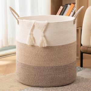 imageOIAHOMY 100L Laundry Hamper Dirty Clothes Hamper for Bedroom Collapsible Laundry Basket Large Blanket BasketNursery Hamper with Handle Blanket Storage for Living Room185x21inchesGradient BrownGradient Brown