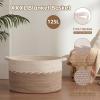 imageOIAHOMY 125L Extra Large Blanket Basket 25quot x 16quot Jumbo Laundry Hamper Cotton Rope Basket with Handles for Living RoomBaby Toy Storage Bins BrownBrown
