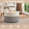 imageOIAHOMY 125L Extra Large Blanket Basket 25quot x 16quot Jumbo Laundry Hamper Cotton Rope Basket with Handles for Living RoomBaby Toy Storage Bins BrownGrey