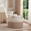 imageOIAHOMY 125L Extra Large Blanket Basket 25quot x 16quot Jumbo Laundry Hamper Cotton Rope Basket with Handles for Living RoomBaby Toy Storage Bins BrownBrown