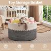 imageOIAHOMY 125L Extra Large Blanket Basket 25quot x 16quot Jumbo Laundry Hamper Cotton Rope Basket with Handles for Living RoomBaby Toy Storage Bins BrownBlack