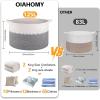 imageOIAHOMY 125L Extra Large Blanket Basket 25quot x 16quot Jumbo Laundry Hamper Cotton Rope Basket with Handles for Living RoomBaby Toy Storage Bins BrownGrey
