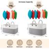 imageOIAHOMY 75L Large Blanket Basket 22x17x12 Rectangle Woven Baskets For Storage Nursery Blanket Storage Living Room Toy Box With Long HandleGradient Brown With WhiteGrey With White