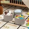 imageOIAHOMY Small Storage Baskets for OrganizingCloset Cube Shelf Storage 989871 Woven Cotton Rope Gift Baskets for NurseryCute Dog Toy bins Round 3 Packs WhiteGrey
