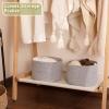 imageOIAHOMY Small Storage Baskets for OrganizingCloset Cube Shelf Storage 989871 Woven Cotton Rope Gift Baskets for NurseryCute Dog Toy bins Round 3 Packs WhiteGrey