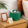 imageOIAHOMY Small Storage Baskets for OrganizingCloset Cube Shelf Storage 989871 Woven Cotton Rope Gift Baskets for NurseryCute Dog Toy bins Round 3 Packs WhiteGreen