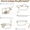 imageOIAHOMY Small Woven Basket with Gift Bags Ribbons ampamp DIY Label Card Baskets for Gifts Empty Small Rope Basket 12  8  5IN Cute Decorative baskets with Handles for Baby Pets Toys GreenGreen