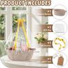 imageOIAHOMY Small Woven Basket with Gift Bags Ribbons ampamp DIY Label Card Baskets for Gifts Empty Small Rope Basket 12  8  5IN Cute Decorative baskets with Handles for Baby Pets Toys GreenBrown