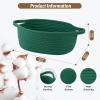 imageOIAHOMY Small Woven Basket with Gift Bags Ribbons ampamp DIY Label Card Baskets for Gifts Empty Small Rope Basket 12  8  5IN Cute Decorative baskets with Handles for Baby Pets Toys GreenGreen