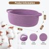 imageOIAHOMY Small Woven Basket with Gift Bags Ribbons ampamp DIY Label Card Baskets for Gifts Empty Small Rope Basket 12  8  5IN Cute Decorative baskets with Handles for Baby Pets Toys GreenLilac Purple