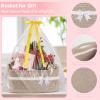 imageOIAHOMY Christmas Basket with Gift Bags and Ribbons Woven Storage Basket for Decorations Nursery Pets  GreenBrown  White