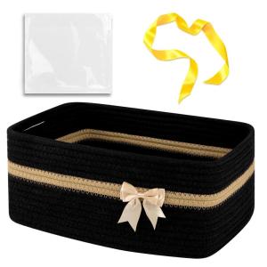 imageOIAHOMY Christmas Basket with Gift Bags and Ribbons Woven Storage Basket for Decorations Nursery Pets  GreenBlack